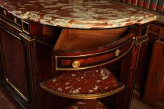 French 19th Century Buffet Enfilade with Marble Top Royal Rouge of Languedoc - 1574654