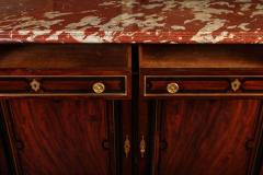 French 19th Century Buffet Enfilade with Marble Top Royal Rouge of Languedoc - 1574665
