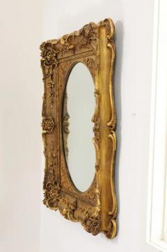 French 19th Century Carved Giltwood Mirror with Scrolling Foliage and Flowers - 3441778