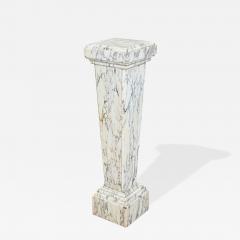 French 19th Century Carved White Marble Pedestal - 4618867