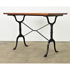 French 19th Century Cast Iron Oak Bistro Table - 3950172