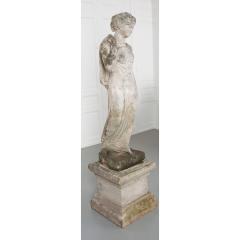 French 19th Century Cast Stone Statue on Pedestal - 1937305