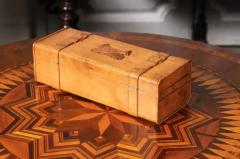 French 19th Century Cherry and Brass Glove Box with Low Relief Carved Motifs - 3555911