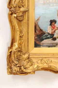 French 19th Century Continental School Painting Depicting Venetian Lagoon Scene - 3461737
