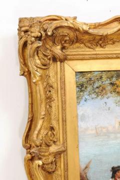 French 19th Century Continental School Painting Depicting Venetian Lagoon Scene - 3461778
