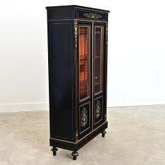 French 19th Century Ebonized Inlay Petite Bibliotheque - 4722758