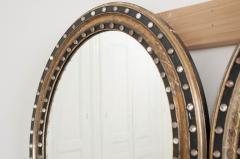 French 19th Century Ebony and Gilt Oval Mirror - 1639564