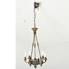 French 19th Century Empire Marble Gilt Bronze Chandelier - 4390108