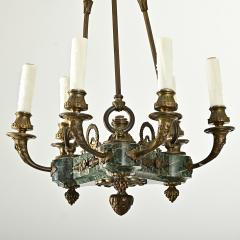 French 19th Century Empire Marble Gilt Bronze Chandelier - 4390109