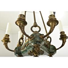 French 19th Century Empire Marble Gilt Bronze Chandelier - 4390110