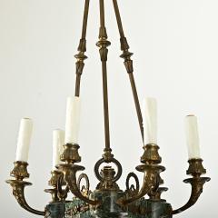 French 19th Century Empire Marble Gilt Bronze Chandelier - 4390111