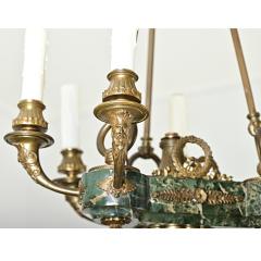 French 19th Century Empire Marble Gilt Bronze Chandelier - 4390142