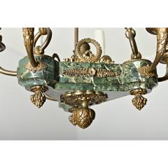 French 19th Century Empire Marble Gilt Bronze Chandelier - 4390143
