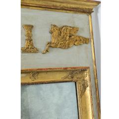 French 19th Century Empire Painted Gilt Trumeau Mirror - 4811662