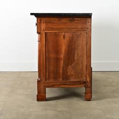 French 19th Century Empire Walnut Commode with Fossil Marble Top - 4308956