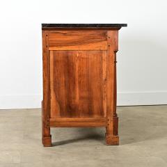 French 19th Century Empire Walnut Commode with Fossil Marble Top - 4308957
