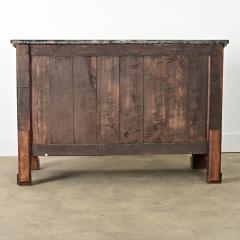 French 19th Century Empire Walnut Commode with Fossil Marble Top - 4308958