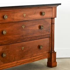 French 19th Century Empire Walnut Commode with Fossil Marble Top - 4308976