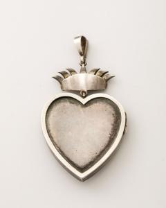 French 19th Century Enamel Heart Locket with French Paste Stones - 4360482