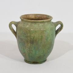 French 19th Century Faded Green Glazed Ceramic Confit Jar - 4115767