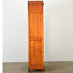 French 19th Century Faux Bamboo Pine Mirror Armoire - 4215709