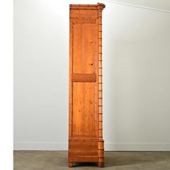 French 19th Century Faux Bamboo Pine Mirror Armoire - 4215717