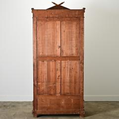 French 19th Century Faux Bamboo Pine Mirror Armoire - 4215723