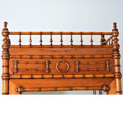 French 19th Century Faux Bamboo Pine Mirror Door Armoire - 4798145