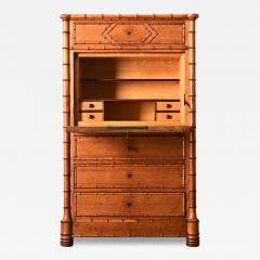French 19th Century Faux Bamboo Secretary Desk - 4248746