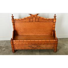 French 19th Century Faux Bamboo Settee - 3964338