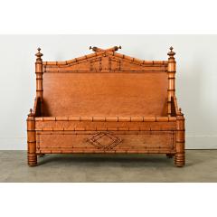 French 19th Century Faux Bamboo Settee - 3964342
