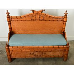 French 19th Century Faux Bamboo Settee - 3964359