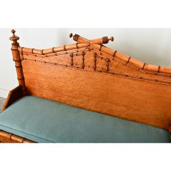 French 19th Century Faux Bamboo Settee - 3964423