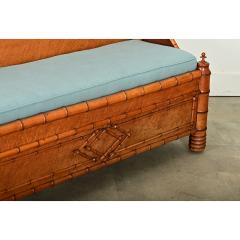 French 19th Century Faux Bamboo Settee - 3964442