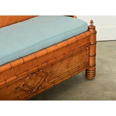 French 19th Century Faux Bamboo Settee - 3964447