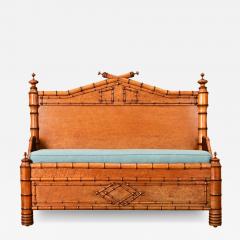 French 19th Century Faux Bamboo Settee - 3978933