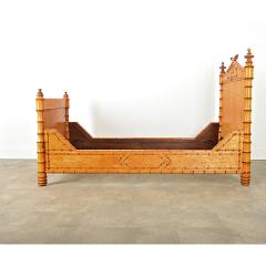French 19th Century Faux Bamboo Twin Bed Frame - 4223557
