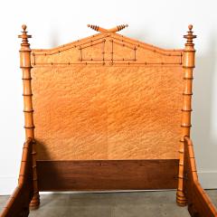 French 19th Century Faux Bamboo Twin Bed Frame - 4223561