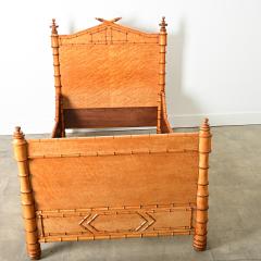 French 19th Century Faux Bamboo Twin Bed Frame - 4223584