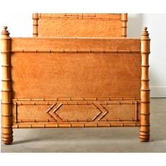 French 19th Century Faux Bamboo Twin Bed Frame - 4223585