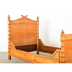 French 19th Century Faux Bamboo Twin Bed Frame - 4223586