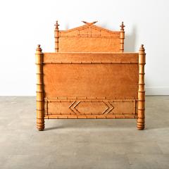 French 19th Century Faux Bamboo Twin Bed Frame - 4223587
