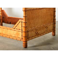 French 19th Century Faux Bamboo Twin Bed Frame - 4223614
