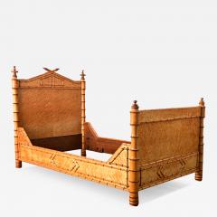 French 19th Century Faux Bamboo Twin Bed Frame - 4248741