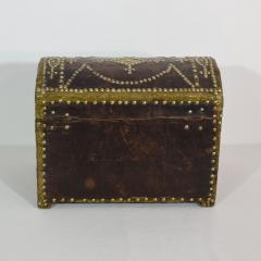 French 19th Century Folk Art Leather Box - 4108514