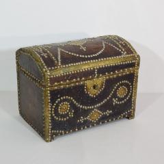 French 19th Century Folk Art Leather Box - 4108515