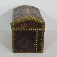 French 19th Century Folk Art Leather Box - 4108517