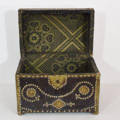 French 19th Century Folk Art Leather Box - 4108519