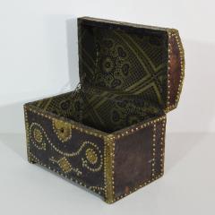 French 19th Century Folk Art Leather Box - 4108521
