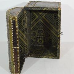 French 19th Century Folk Art Leather Box - 4108522